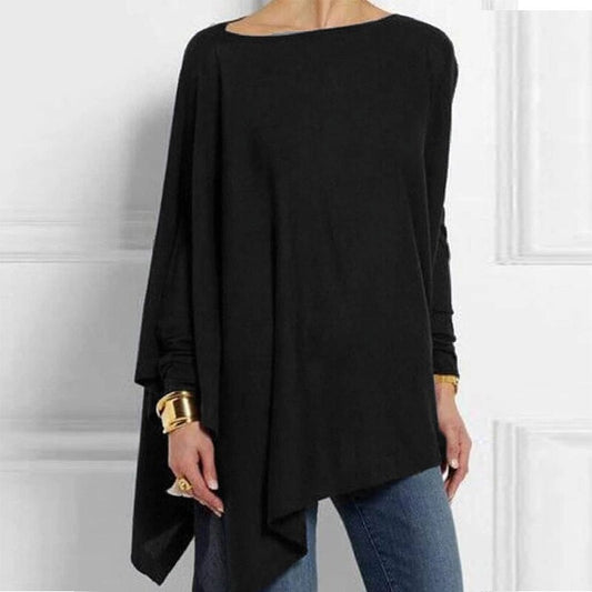 Maeva Asymmetric Hem Oversized Boat Neck Sweater