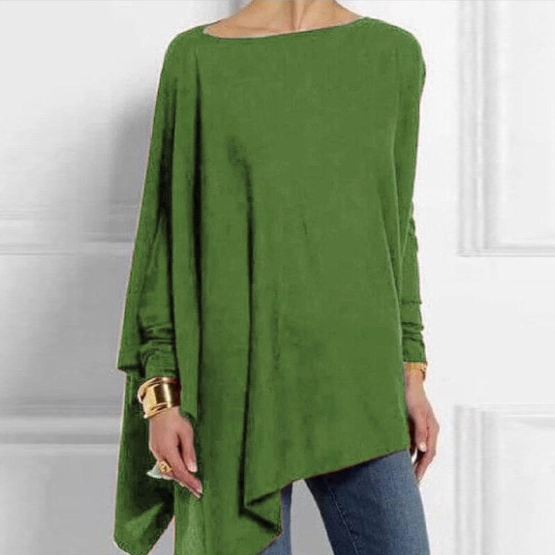 Maeva Asymmetric Hem Oversized Boat Neck Sweater