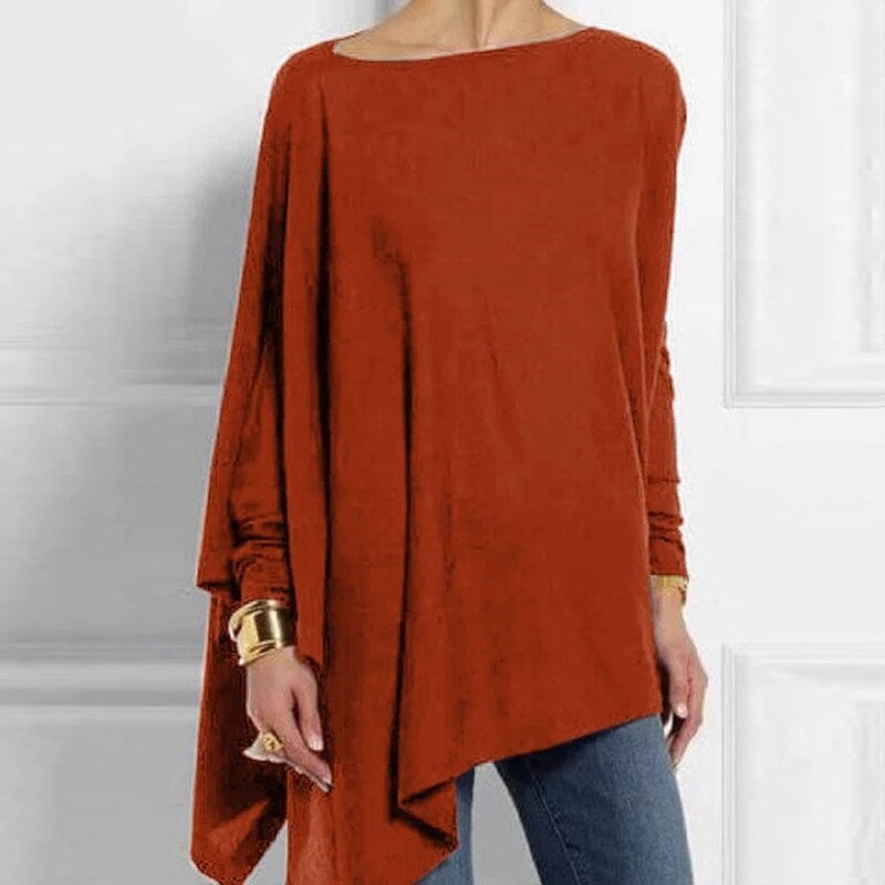 Maeva Asymmetric Hem Oversized Boat Neck Sweater