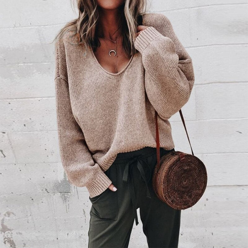 Lenya Oversized V Neck Sweater