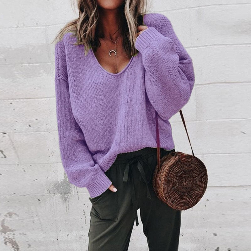 Lenya Oversized V Neck Sweater