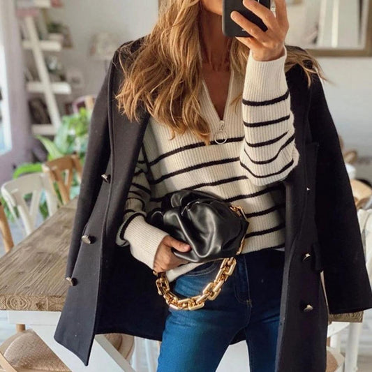 Jorunn Zip Detail Knit Sweater