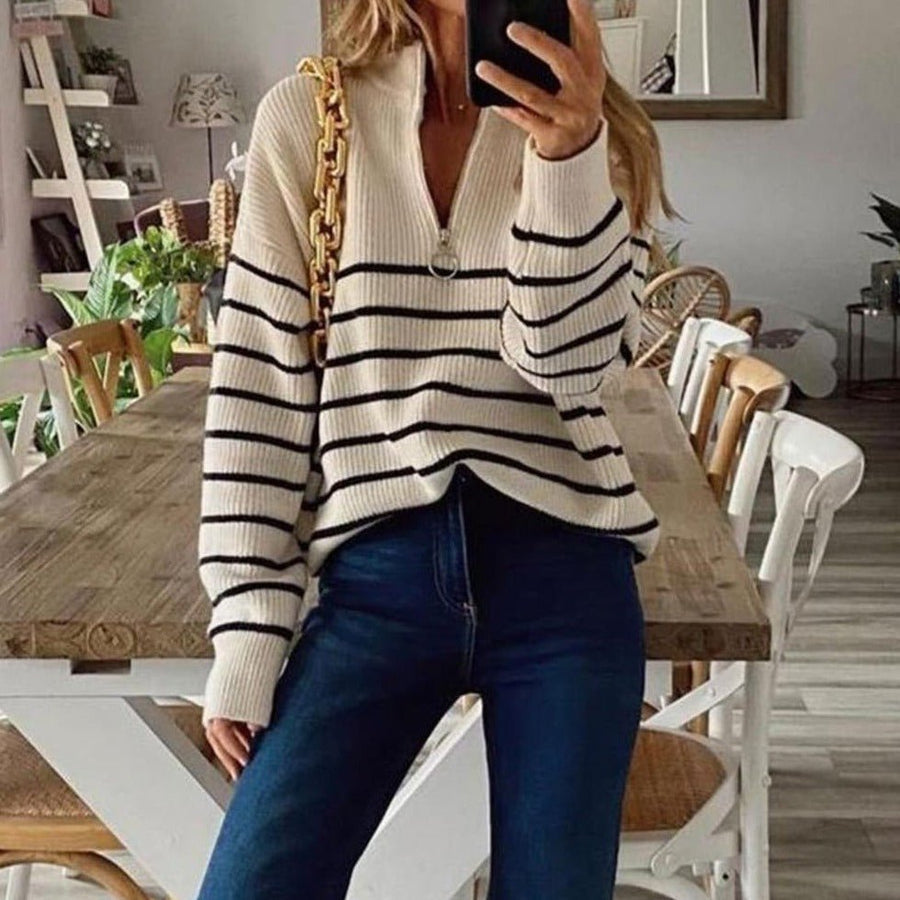 Jorunn Zip Detail Knit Sweater